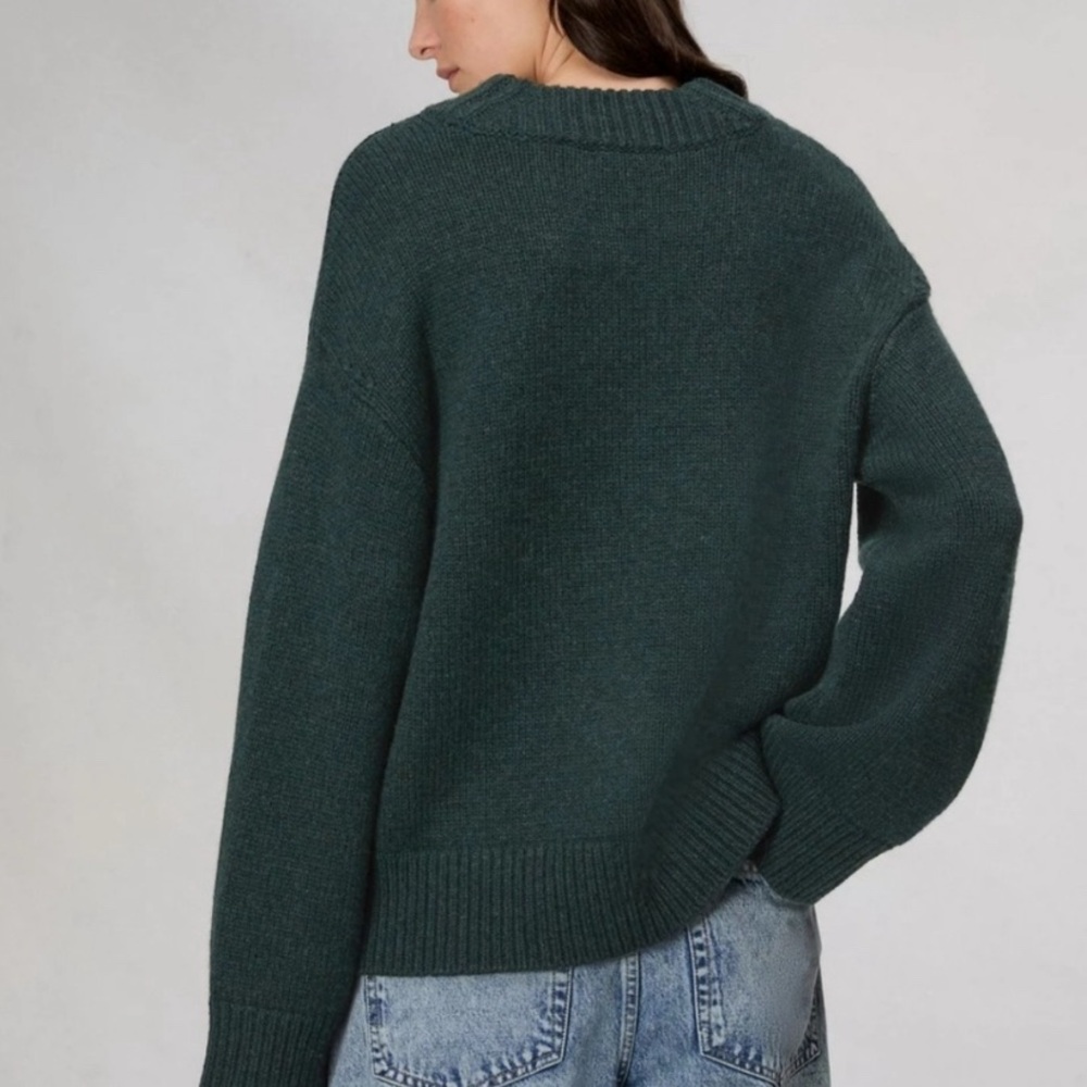 Rag & Bone Danica V Neck Green Sweater - Picture 2 of 5